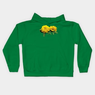 Twin Yellow Zinnias Kids Hoodie